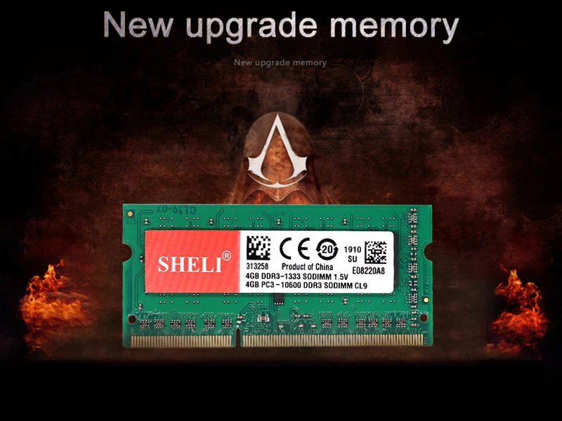 SHELI новые ноутбуки памяти 4 Гб 1RX8 PC3-10600S DDR3 1333 МГц 1,5 в 204pin CL9 ноутбук памяти