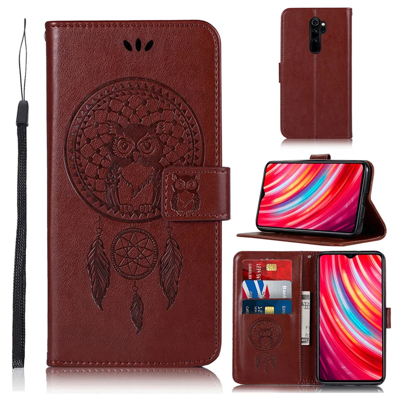 

Owl Flip PU Leather Wallet Bag For Funda Xiaomi Redmi 7 7A Note 8 PRO 7 6 5 Pro Case MI A3 MI9 Lite CC9 E Mobile Cover Coque