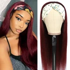 Женский парик из натуральных волос, прямые волосы, окрашенные, темно-бордовые, красные, Длинные бразильские волосы, парики для черных женщин, не Реми, IJOY