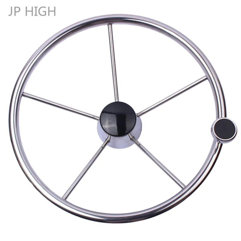 13-1/2 Inch Boat Steering Wheel Stainless 5 Spoke 25 Degree With Knob Heavy Duty Marine Boat Accessories Marine For Marine Yacht