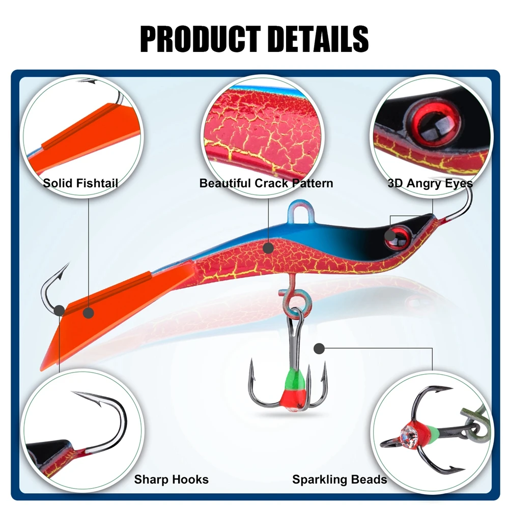 Goture 4pcs/lot Fishing Lures Winter Bait Balancers Wobblers Ice Jig Lure for Pike Perch 71mm 14g Equipment | Спорт и развлечения