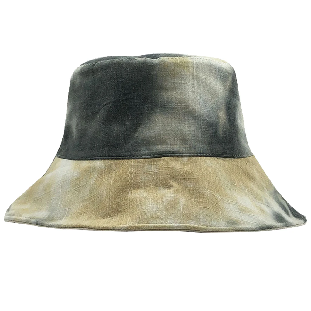 Unisex Multicolored Printed Bucket Sun Hat Packable Fisherman Cap Summer Tie Dye Fashion Trend Leisure Sunshade