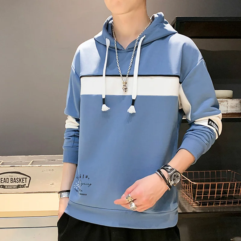 

SFABL Harajuku Men Hoodie Fashion Pullover Men Hooded Sweatshirts Autumn Casual Loose Black Yellow Hoodies Patchwork Tops Male