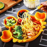cute shape food silicone kids feeding bowls suitable for chair split baby tray weaning tableware rest assured and safe