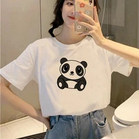 kawaii panda graphic print t shirt women summer tee shirt short sleeve casual aesthetic ullzang top clothing for woman females