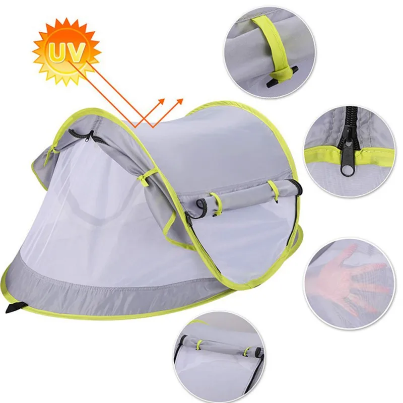 

Baby Beach Tent With A Brim Sun Protection Tent Portable Travel Tent UPF 50+ Sun Shelters Folding Outdoor Baby Bed