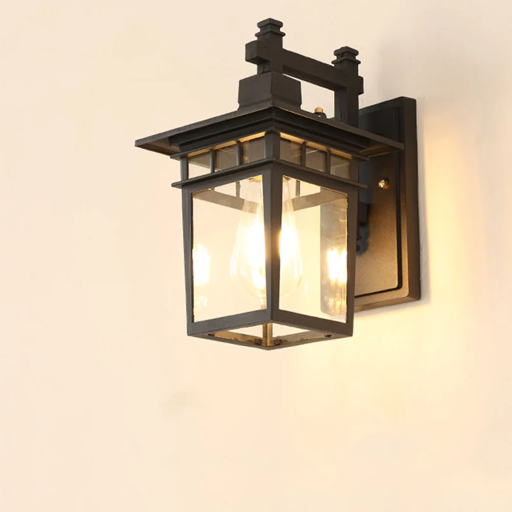 Винтажный Уличный настенный светильник Черные Водонепроницаемые настенные