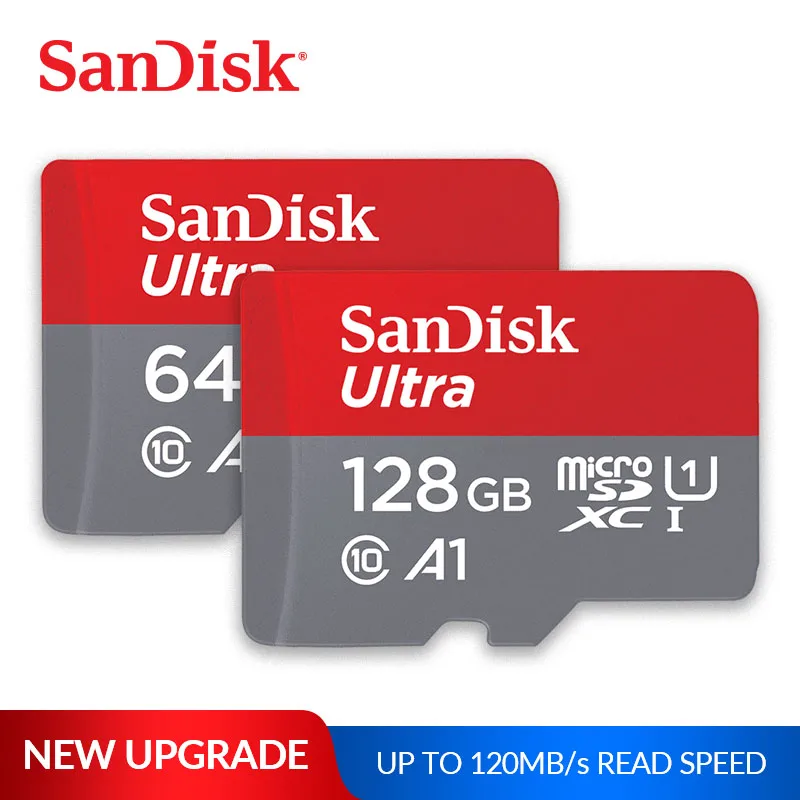 SanDisk Ultra MicroSD Card UHS-I C10 U1 A1 Flash Memory Card SDHC/SDXC 16GB 32GB 64GB 128GB 200G 256G TF Card Reader Adapter