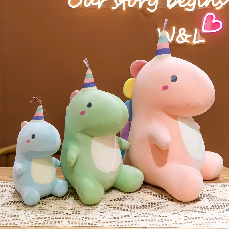

1pc 30/40/50CM Lovely Sweet Candy Colours Dinosaur Plush Toys Cartoon Stuffed Dinosaur Dolls For Children Boys Birthday Gifts