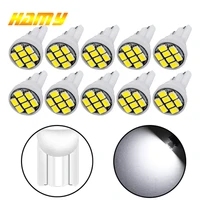 10 pcs t10 w5w led bulb car signal light 12v 1206 smd 7500k white auto interior dome reading wedge side door trunk lamps
