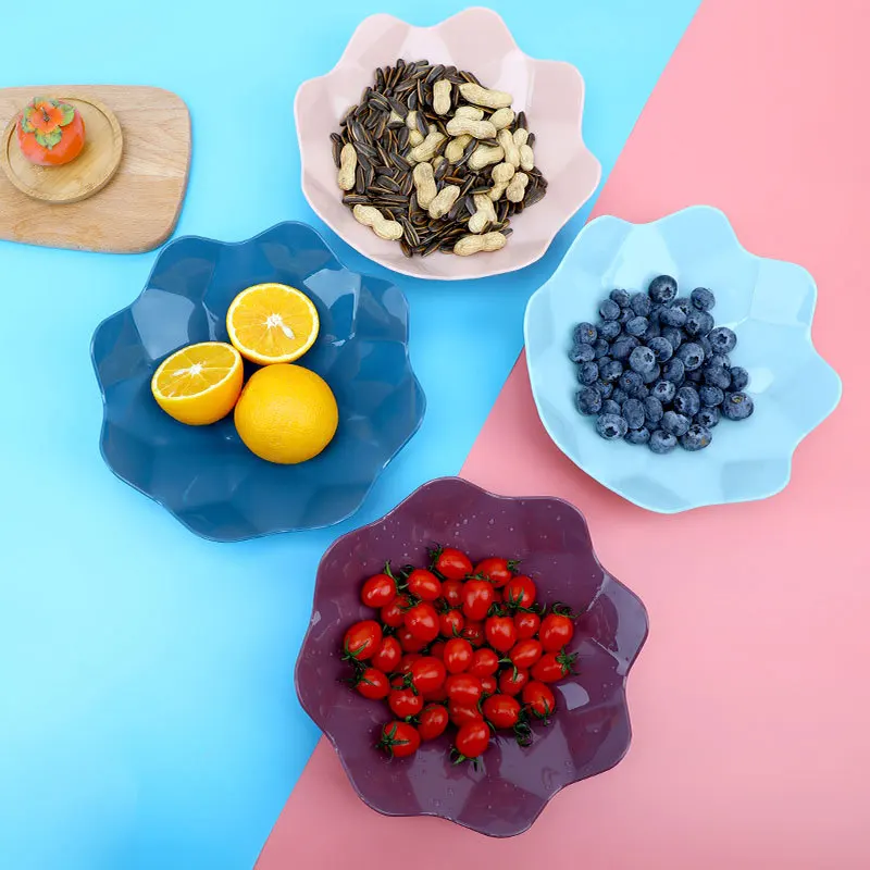 

Creative European Fruit Tray Household Living Room Plastic Fruit Tray Candy Snack Melon Seeds Solid Fruit Plate Dry Fruit Plate