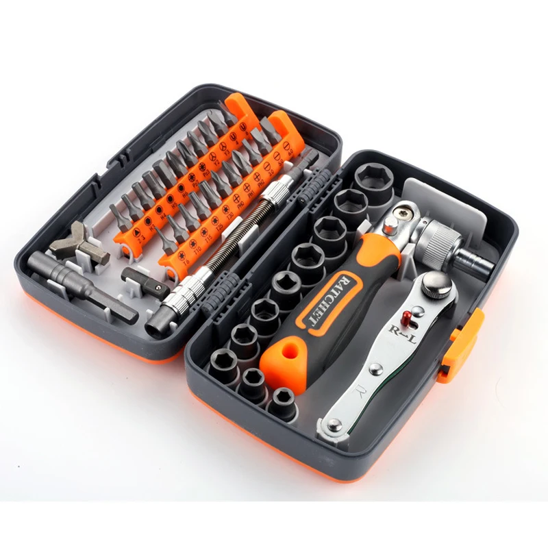 

38 in 1 Hand Tools Set Box Mini Screwdriver Bit Car Repair Tool Professional Socket Wrench Ratchets Combo Kit Multitool for Auto
