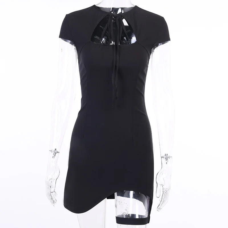 Винтажное облегающее однотонное ажурное платье с коротким рукавом женское