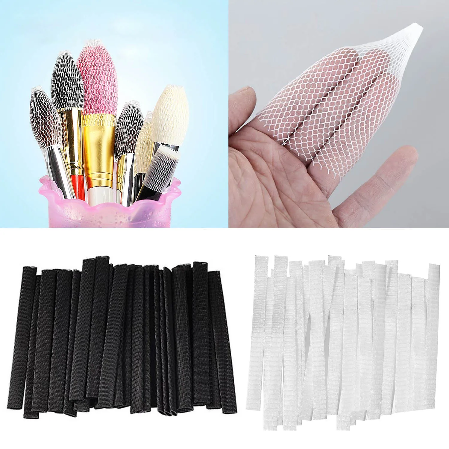50 шт кисти для макияжа сетевой протектор Защитная Эластичная сеточная подкладка