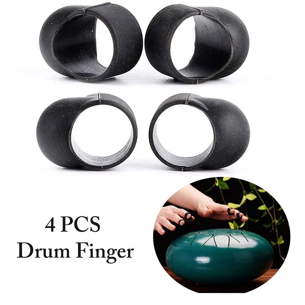 4 шт. Сталь язык барабан палец Picks силиконовой резины стучит рукава Handpan ударный