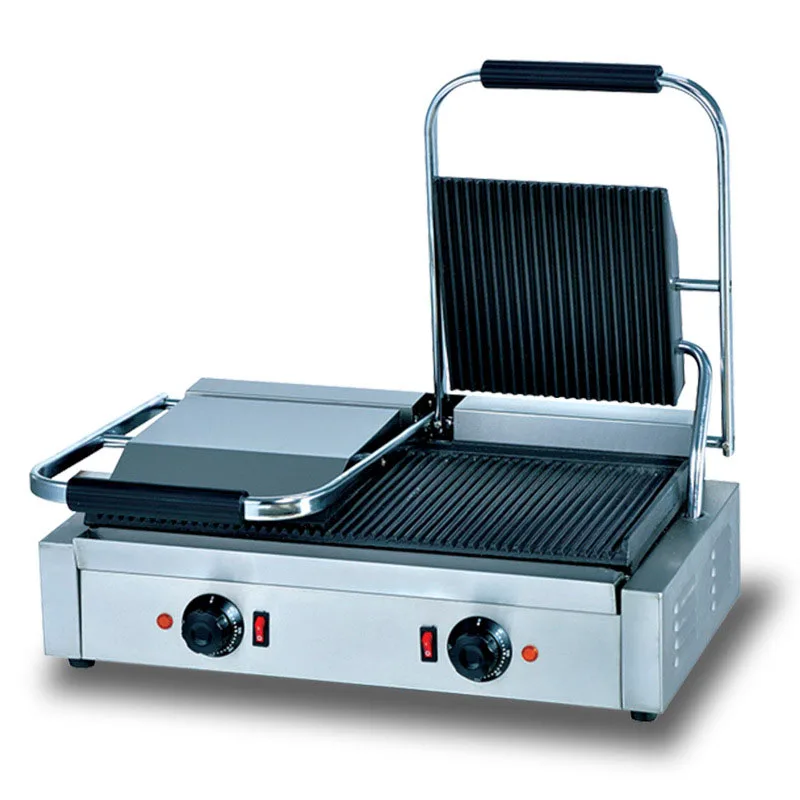 

Steak Frying Stove Electro-thermal Double-head Plate Pressing Furnace Sandwich Machine Western Food Meat Products Embossing Fast