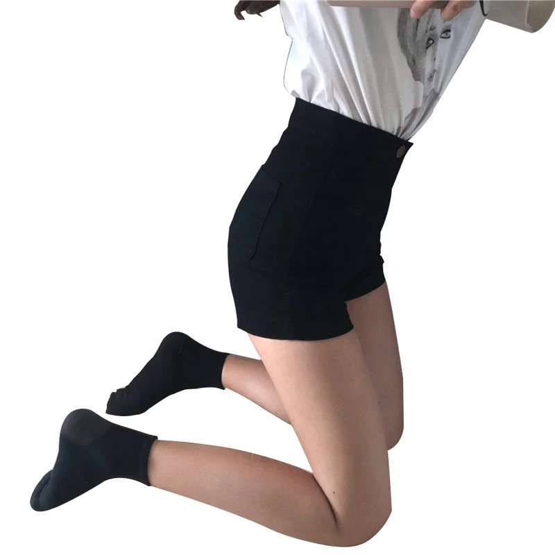 

GOOHOJIO New Fashion Women Shorts Summer High Waisted Denim Shorts Women Casual Solid Push Up Skinny Slim Denim Shorts Femme