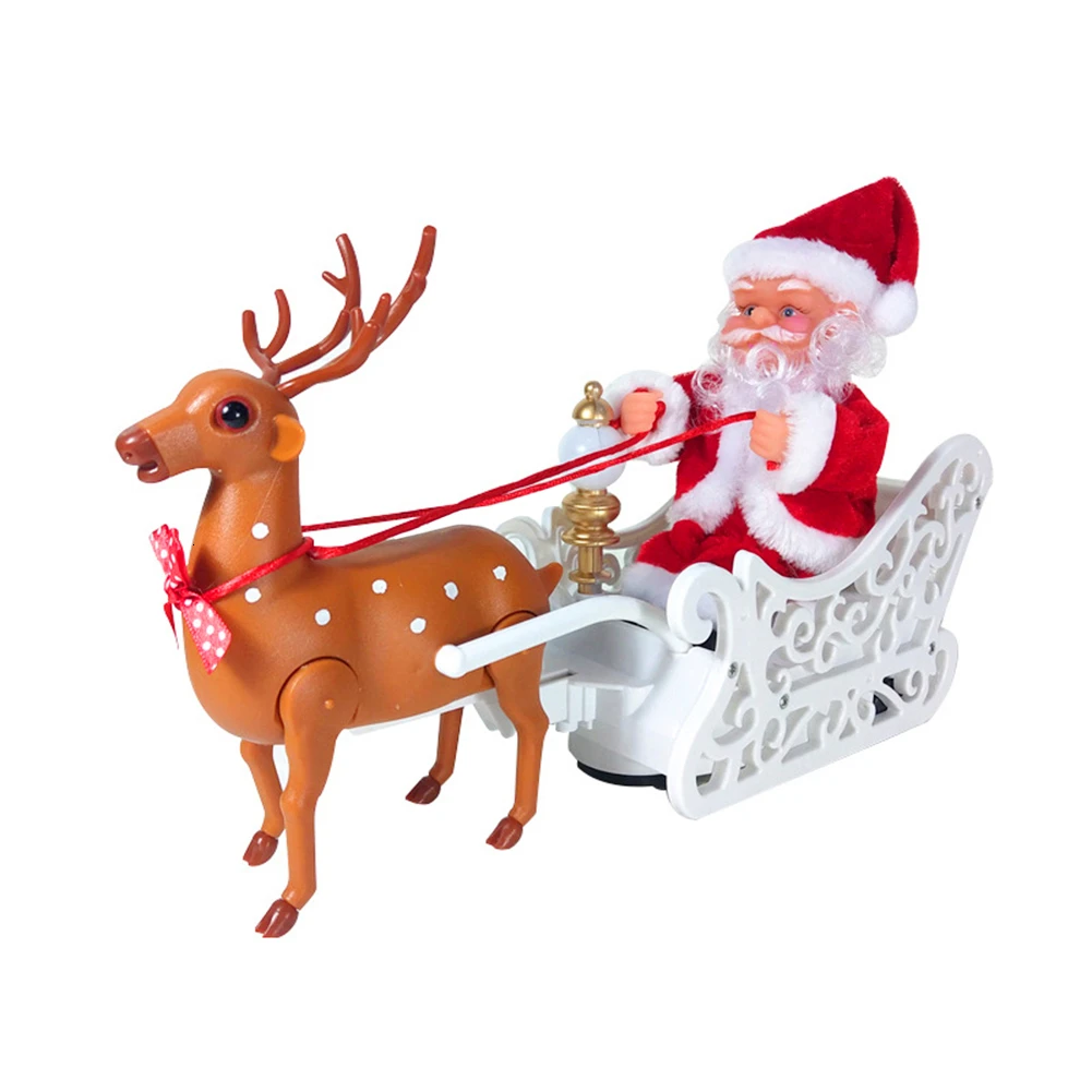 Кукла Санта-Клаус олень сани игрушка Универсальный электрический автомобиль с