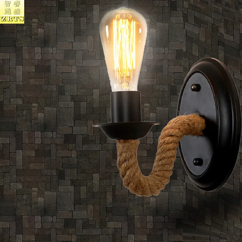 Светильник luminaria в стиле лофт веревка для коридора гостиной настенный светильник