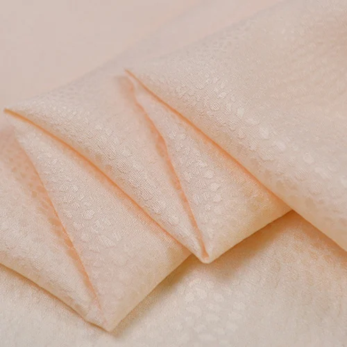 Jacquard concave-convex style silk cotton blended fabric beige pink color SCT576 | Дом и сад