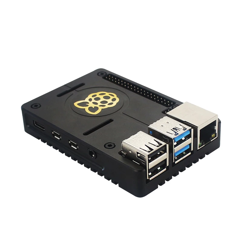 Raspberry Pi 4 Модель B корпус из алюминиевого сплава Черный Защитный металлический корпус с логотипом RPi для Raspberry Pi 4