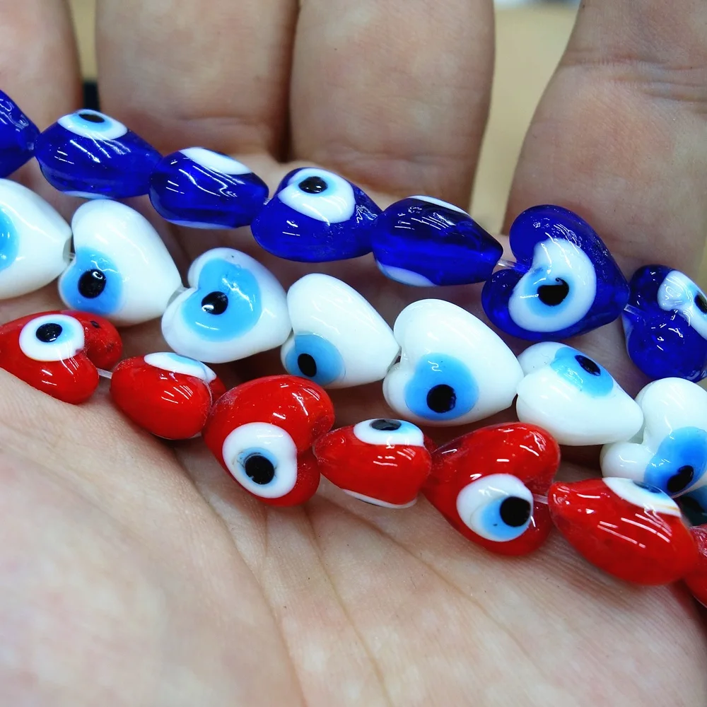 12 мм смешанные цвета Любовник Сердце глаз Стеклянные бусины для изготовления