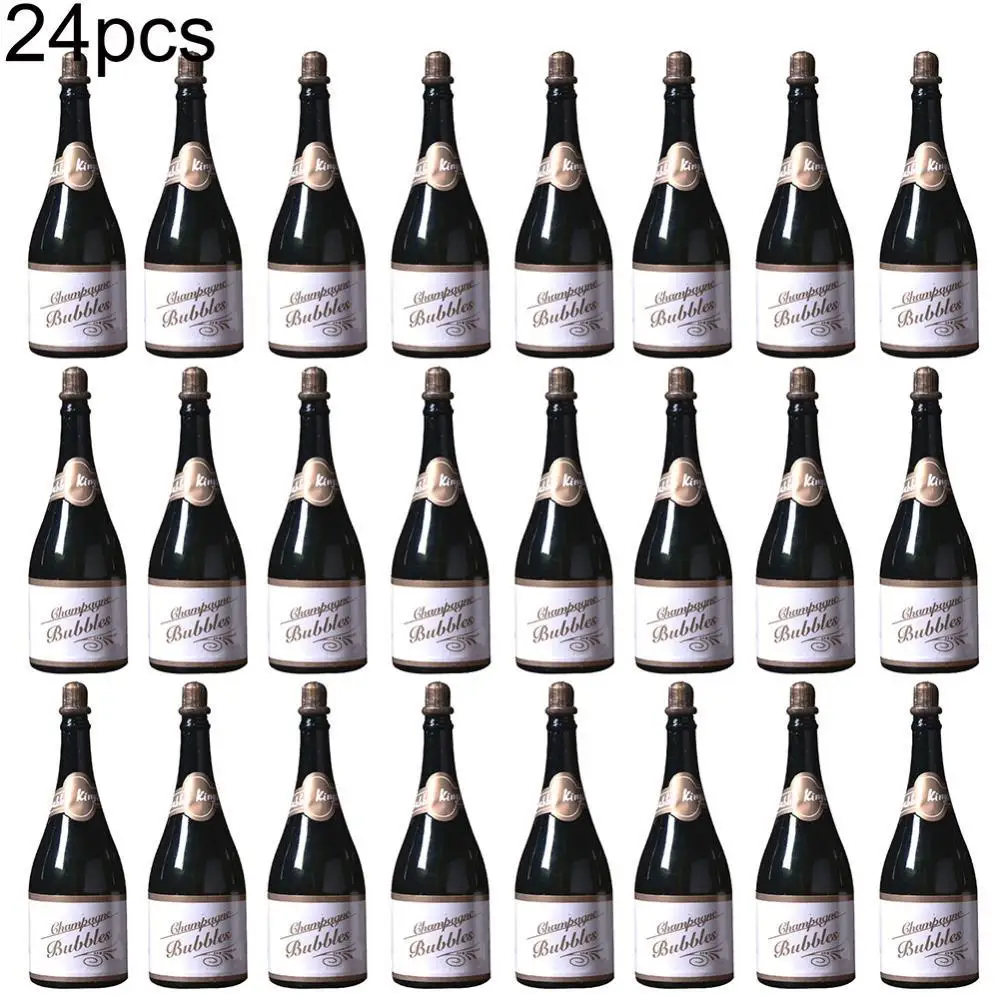 

Hot Sales! 24Pcs/Set Wedding Party Champagne Shape Empty Bubble Soap Water Bottle Container