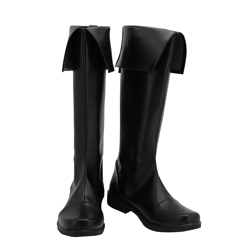 

Cosplay Shoes Seraph of the end Crowley Eusford Role Black Low heel High boots Long Boot