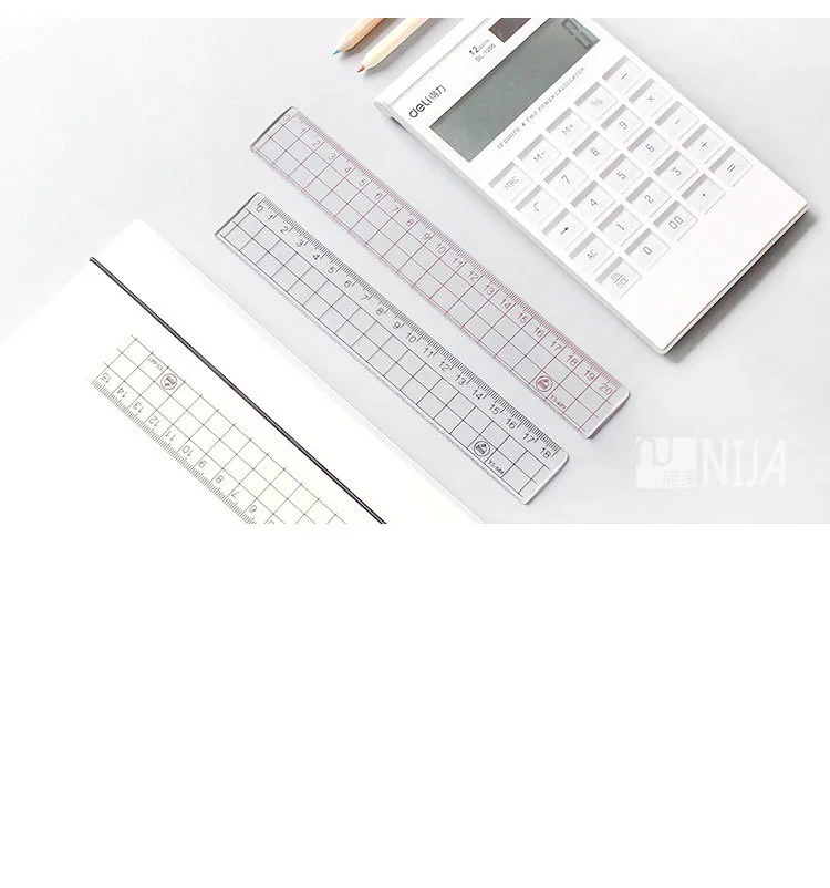 1pcs Simple STYLE 15cm 18cm 20cm Transparent Simple ruler square ruler cute stationery drawing supplies