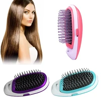 resuxi portable electric brush hair straightener negative ionic straightening brush anti static massage mini straight hair comb
