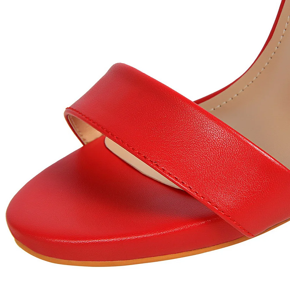 Женские Классические сандалии из мягкой кожи на высоком каблуке 11 см летние