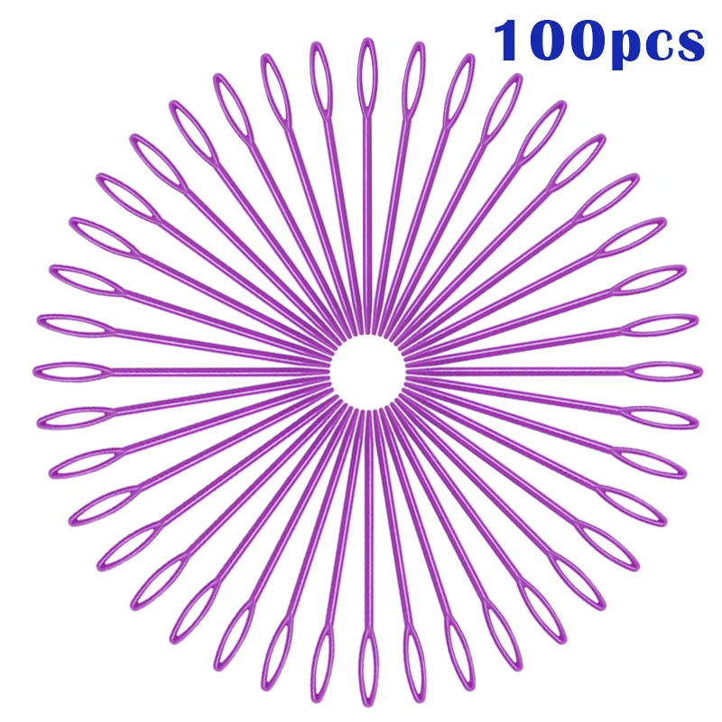MIUSIE 100 шт./компл. 9 см Цветной Пластик Stitchery игла свитер стежка иглы большой глаз