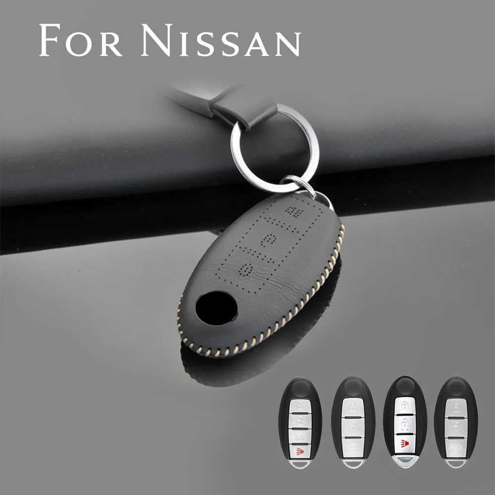 

Top Layer Leather Protective Keyless Smart Remote Cover Car Key Case For Nissan Infiniti Sylphy Accessories