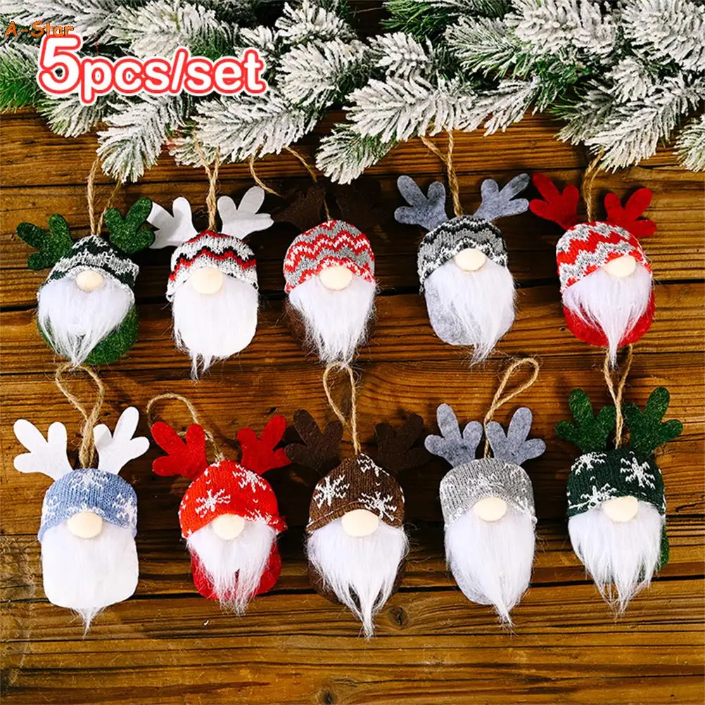 

5 шт., подвесные плюшевые украшения для новогодней ёлки
