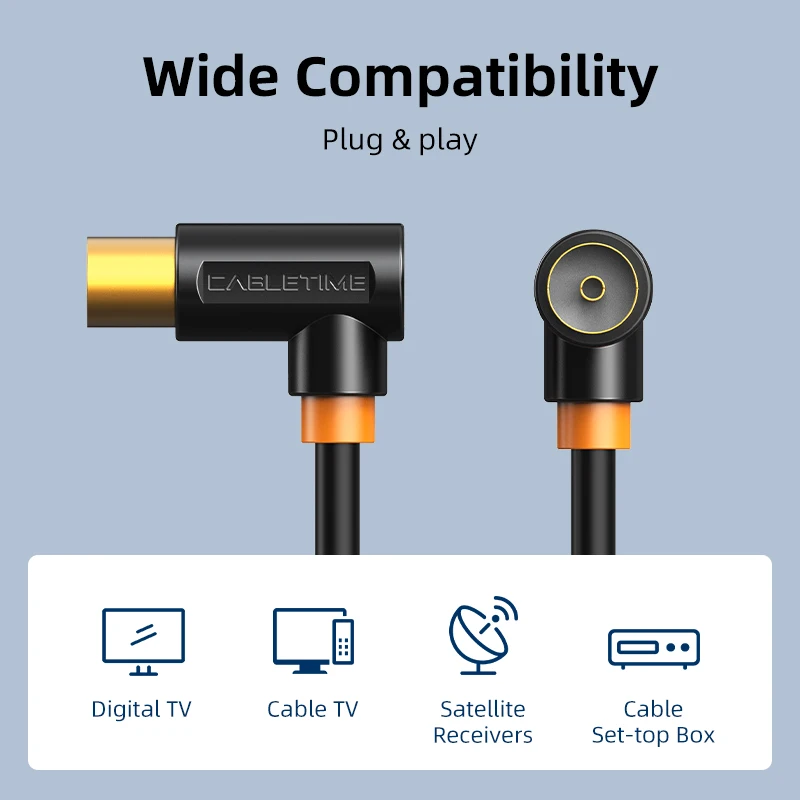 Кабельная антенна ТВ Кабель 90 градусов м/ф цифровой спутниковый кабель видео для