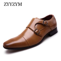 zyyzym spring autumn business leather shoes men buckle formal shoes eur size 39 48