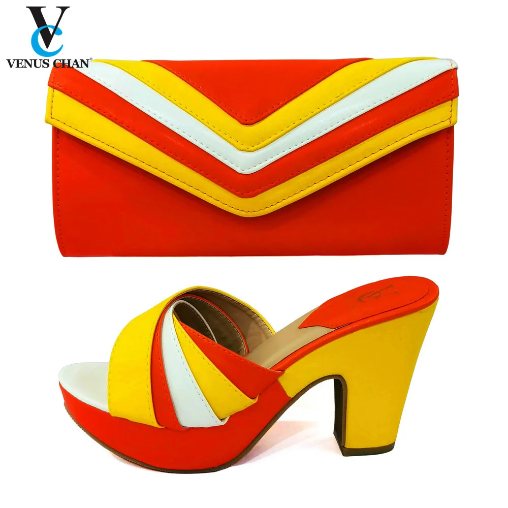 

Новинка 2021, летние тапочки, новый дизайн 2022, стильная женская обувь и сумка оранжевого цвета для вечерние