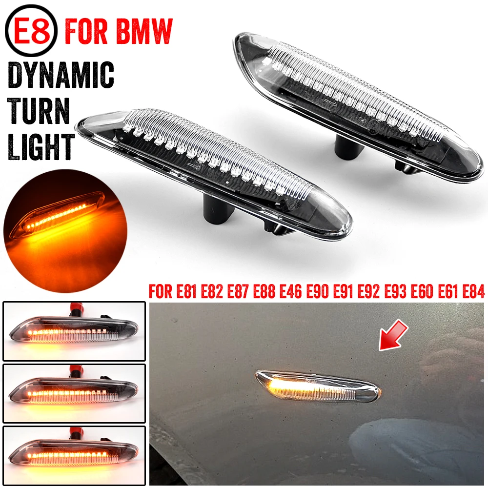 

Sequential Flashing LED Turn Signal Side Marker Light Blinker for BMW X3 E83 X1 E84 X5 X53 E60 E61 E46 E81 E82 E90 E92 E87 E88