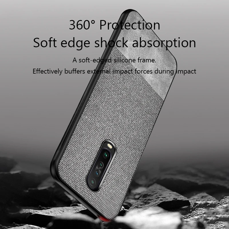

For Xiaomi Redmi K30 Pro Case Shockproof Back Cover Cloth Fabric Silicone Soft Edge Protect Case For Redmi K30 Pro Case Funda
