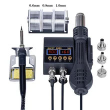 JCD 2 in 1 8898 Soldering Station 750W LCD Display Rework Welding Station for Cell-phone BGA SMD PCB IC Repair Solder Tools Tin
