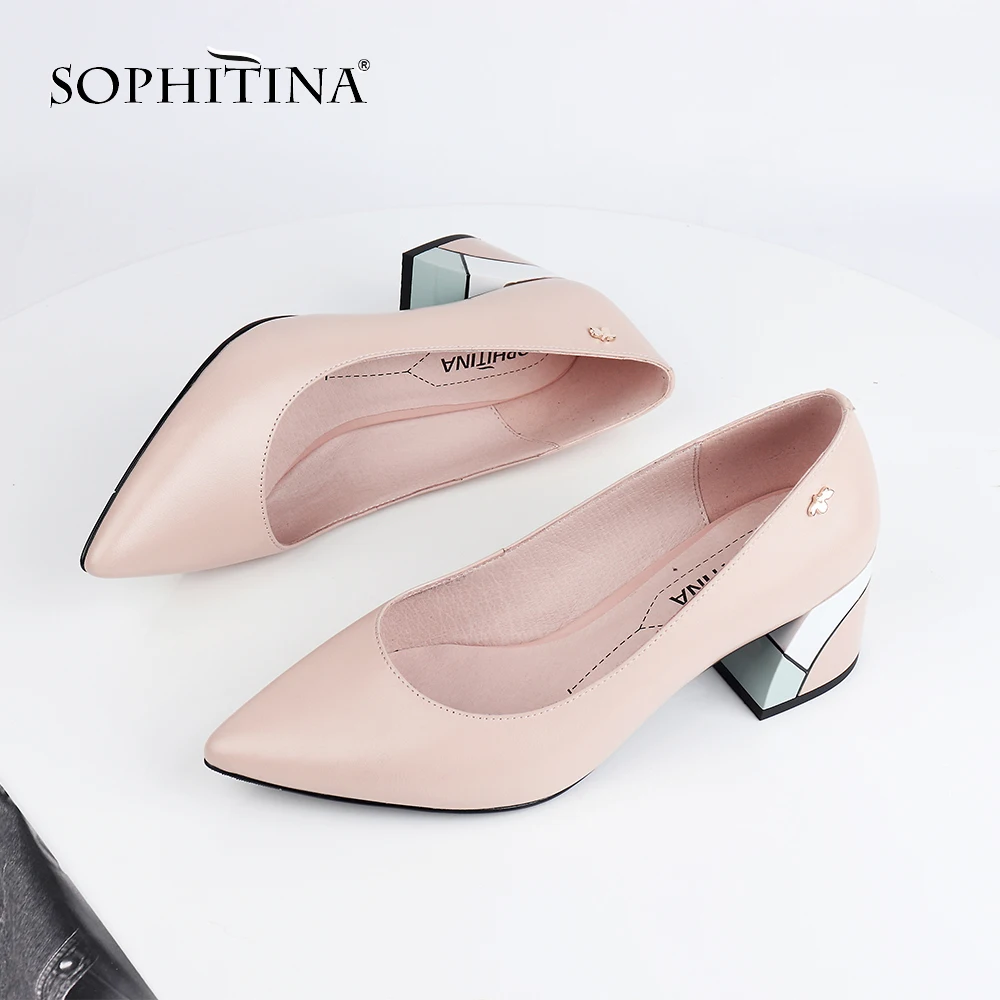 Женские туфли лодочки SOPHITINA офисная элегантная обувь из овечьей кожи на