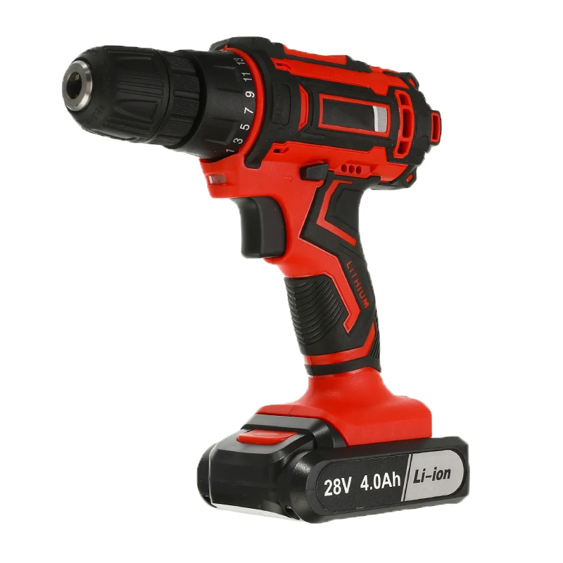 

Electric Drill Two Speed Lithium Battery Rechargeable Cordless Drill 28V 48Nm Multi-function Electric Cordless Screwdriver