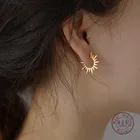 Женские французские креативные серьги-гвоздики в виде солнца, серебро 925 пробы