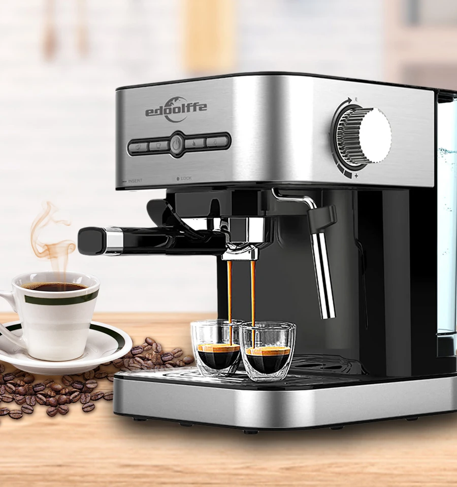 15 Bar 950W Semi Automatic Espresso Coffee Machine Coffee Maker with Milk Frother Cafetera Cappuccino Hot Water Steam