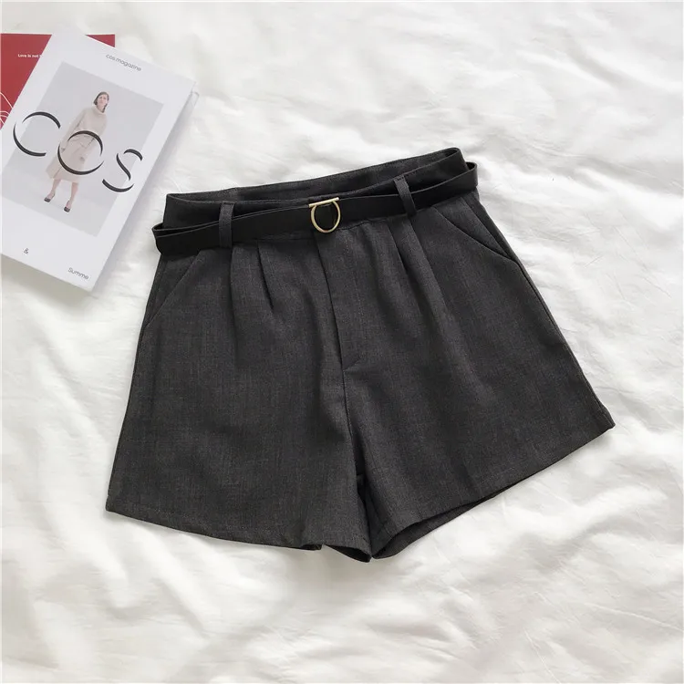 REALEFT летние новые 2020 женские широкие Формальные шорты с поясом и высокой талией в