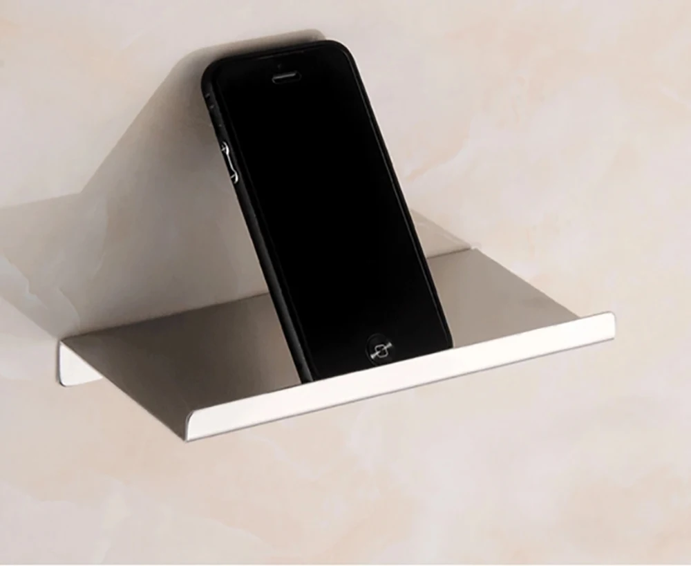 Phone holder Полированный держатель для туалетной бумаги 304 из нержавеющей стали держатель для салфеток для мобильного телефона для ванной комнаты держатель для бумаги настенное крепление продукт для ванной комнаты - Цвет: Phone holder
