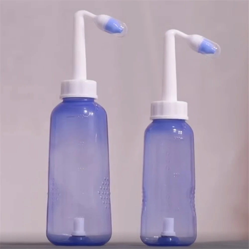 

300ML Medical Healthy Neti Pot Manual Adult Nasal Washing Device with 2 Nozzles Anti Allergic Nasal Cavity Flusher for Children