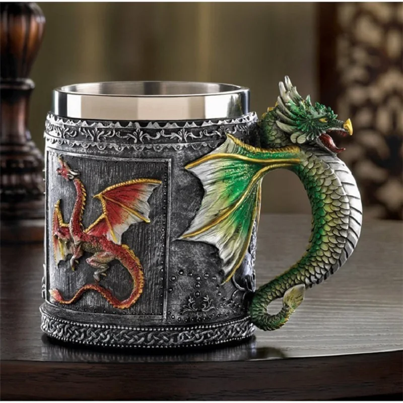 

Игра Pterosaur из нержавеющей стали смолы 3D пивная кружка Кубок Tankard кофейная чашка бокал для вина кружки 350 мл лучший подарок