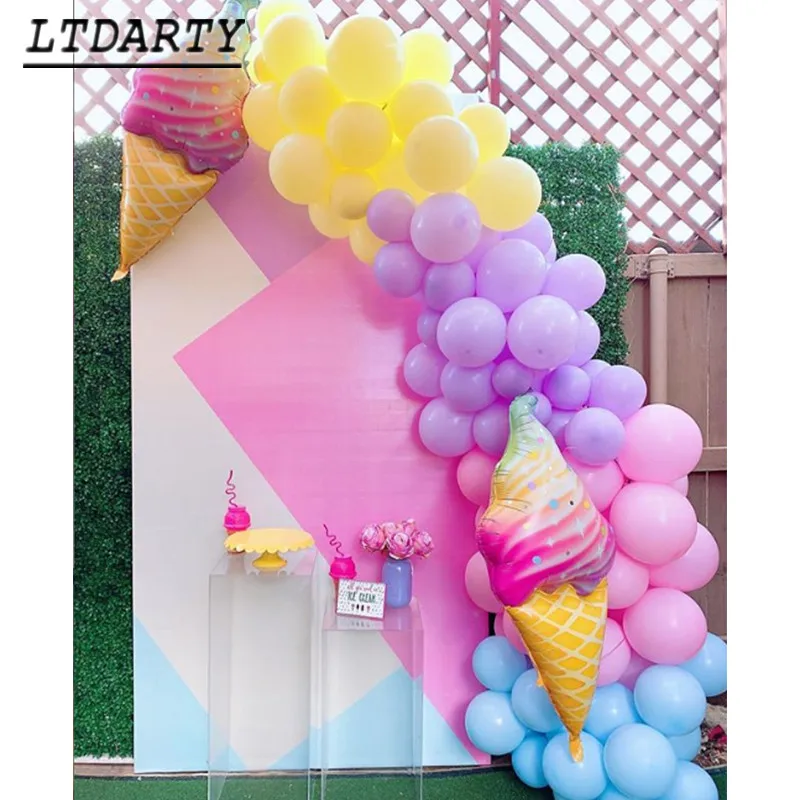 Летние вечерние большой rainbow мороженое алюминиевой фольги воздушный шар Babyshower
