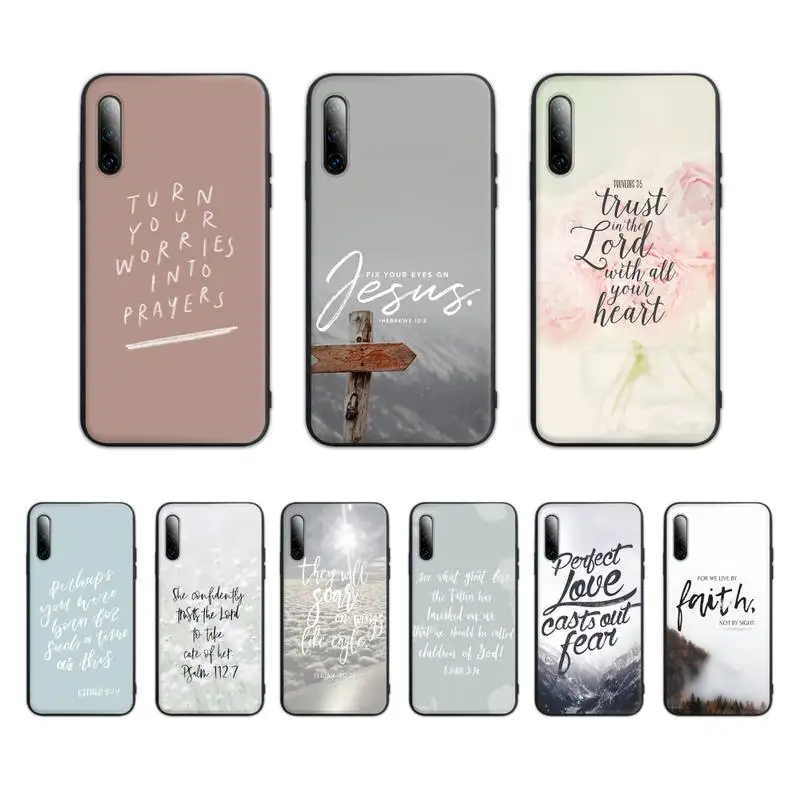 

Christian Bible Quotes Verse Phone Case For Huawei Y9 Y7 Y5 Y6 Prime 2019 Y9s Mate 30 20 10 Lite 40 Pro Nova 5t Silicone Funda